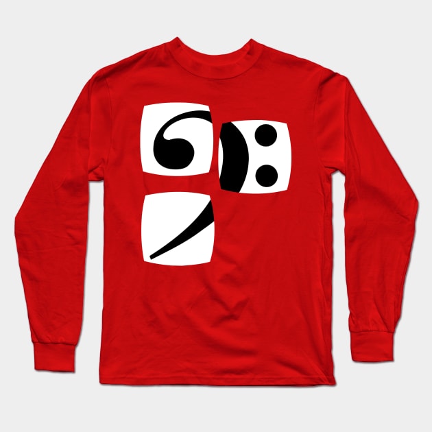 Bass clef for bassist and bassist Long Sleeve T-Shirt by Quentin1984